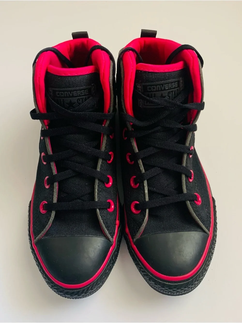 Converse Chuck Taylor All Star “Static Hi” Black/Hot Pink Shoes